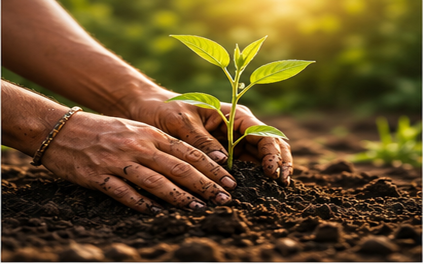 Planting a young sapling