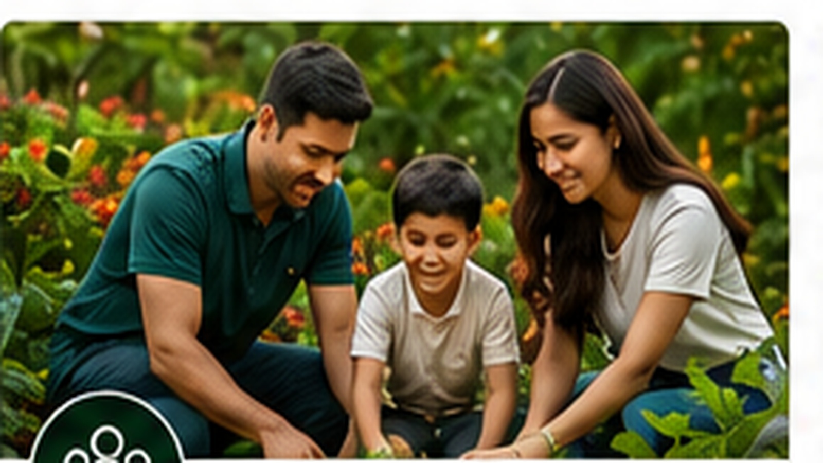 Family connecting with nature